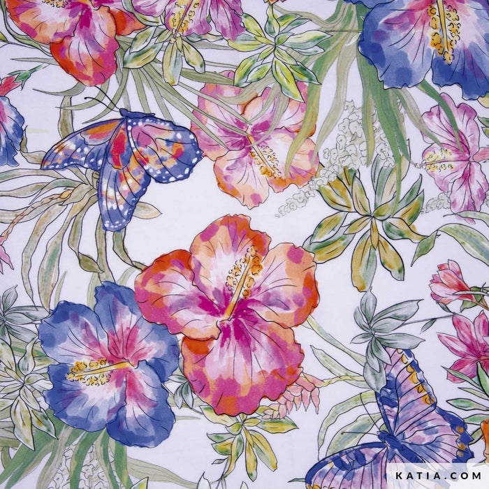 Viscose Print Amazonia Butterfly Tissus Katia 