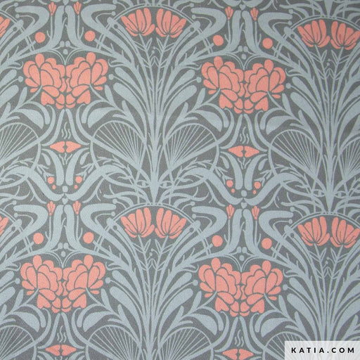 Viscose Twill Print Art Nouveau Floral Tissus Katia 