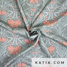 Viscose Twill Print Art Nouveau Floral Tissus Katia 