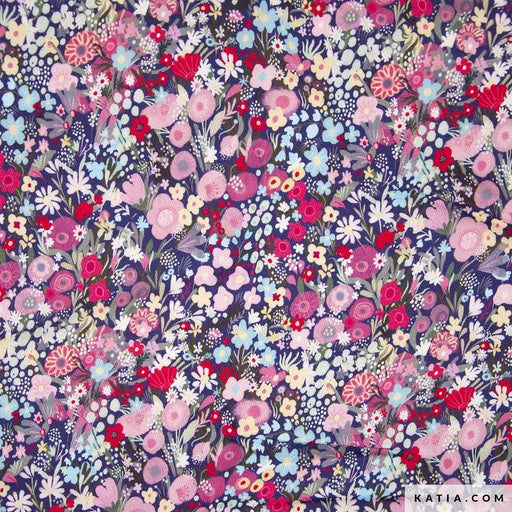 Viscose Twill Print Modernism Flowers Tissus Katia 