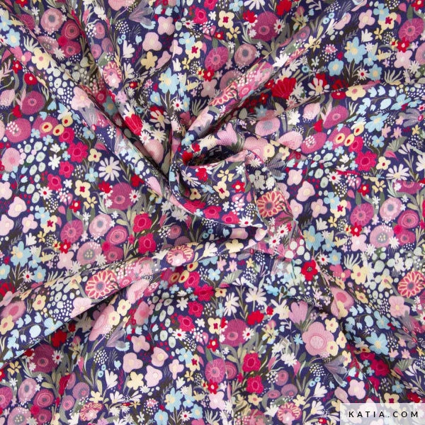 Viscose Twill Print Modernism Flowers Tissus Katia 