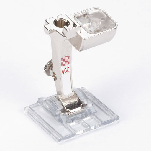 Accessoire machine à coudre - Couture décorative - Pied pour nervures avec semelle transparente # 46C - Bernina Machine Bernina 46C B à F* Voir liste de compatibilités 