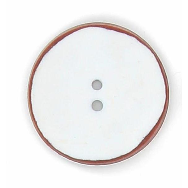 Bouton 2 trous - Nacre pion vernis mat bord marron - Taille 12 et 15mm Ref. B4963 Bouton Belly Button 1 15mm 