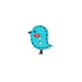 Bouton enfant bois 2 trous - Oiseau bleu ou rose - Taille 15mm Bouton Belly Button Bleu 
