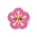Bouton enfant fleur - Taille 12mm Bouton Belly Button Fuchsia et jaune 