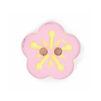 Bouton enfant fleur - Taille 12mm Bouton Belly Button Rose et jaune 