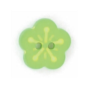 Bouton enfant fleur - Taille 12mm Bouton Belly Button Vert et jaune 