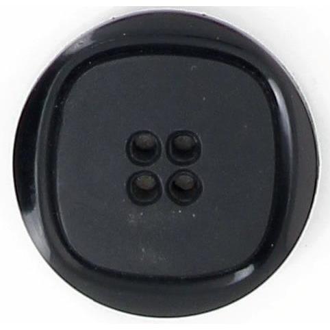 Bouton polyester 4 trous carré centre mat noir Taille 18-27mm Bouton Belly Button 18mm 