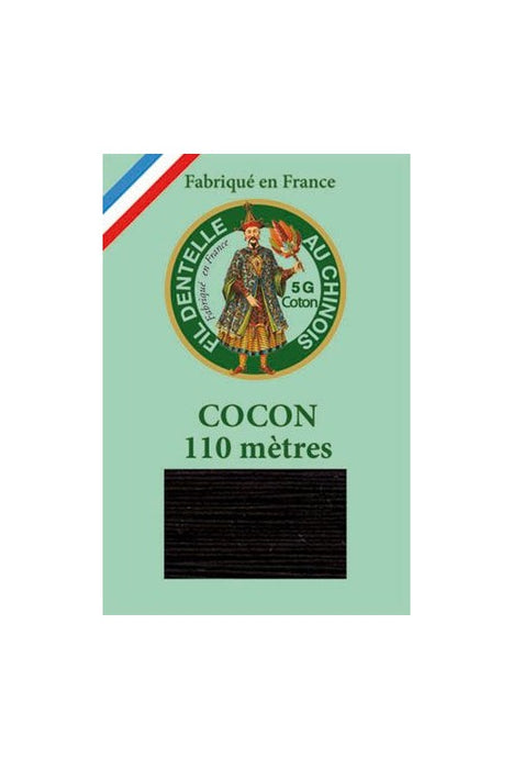 Cocon Calais - Fil dentelle & Broderie - Teinte unie ou dégradée - SAJOU - Fabriqué en France Fil Sajou 6180 - Noir 