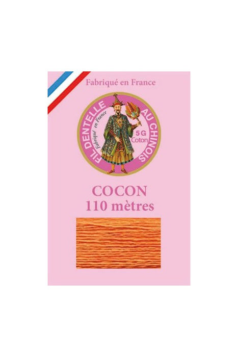 Cocon Calais - Fil dentelle & Broderie - Teinte unie ou dégradée - SAJOU - Fabriqué en France Fil Sajou 6390 - Orange 