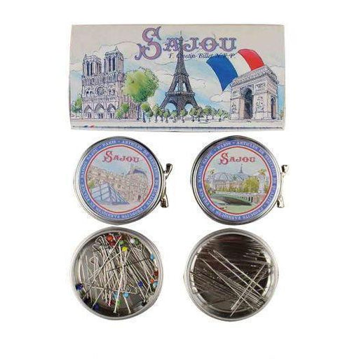 Coffret de deux boîtes métal Paris Aiguilles et épingles boîte cadeau - Sajou Mercerie Sajou 