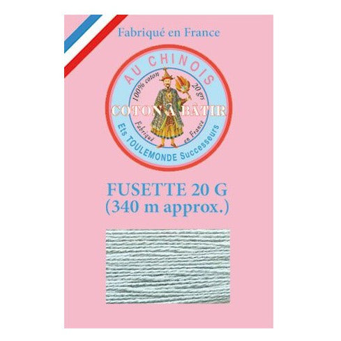 Fil à bâtir coton fusette - 340 mètres - Fil Au Chinois Sajou - Fabriqué en France Fil Sajou Ciel - Col.742 