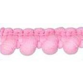 Galon pompons taille 7mm Rubanerie Belly Button Rose 