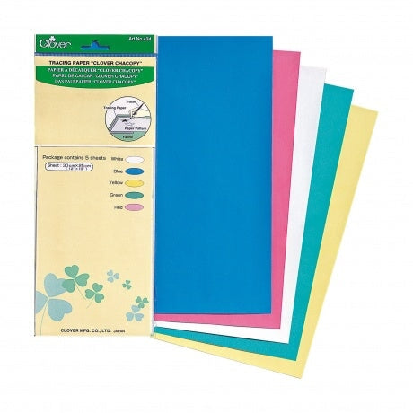 Papier calque bleu, vert, rouge, jaune et blanc - CLOVER Mercerie 3b com 