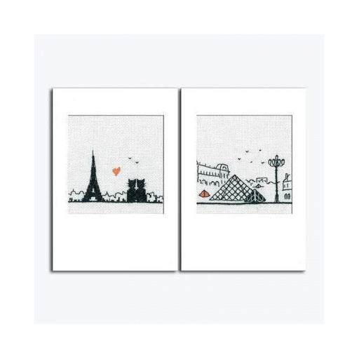 Paris Tour Eiffel 2 cartes de vœux - Kit de broderie - Le bonheur des dames Broderie Le bonheur des dames 