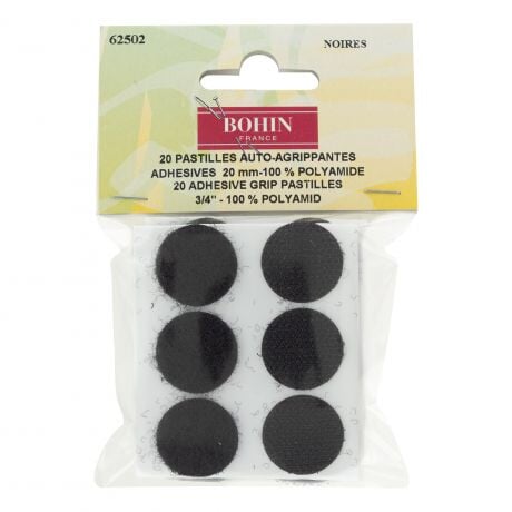 Pastille auto-agrippantes adhésive Taille 20 - BOHIN Rubanerie Bohin Noir 