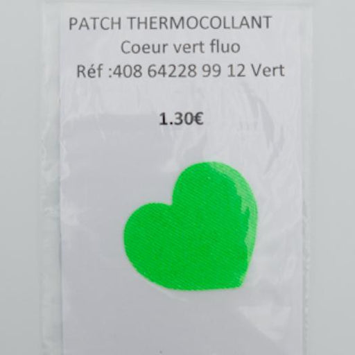 Patch - Ecusson Coeur Vert fluo Mercerie 3b com 