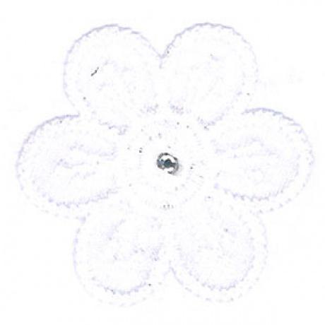 Patch - Ecusson Fleur blanche 4,5x4,5mm Mercerie 3b com 