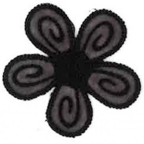 Patch - Ecusson Fleur noir Mercerie 3b com 