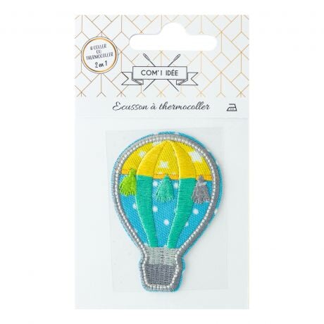 Patch - Ecusson Mongolfière 4.5x6.5cm Mercerie 3b com 