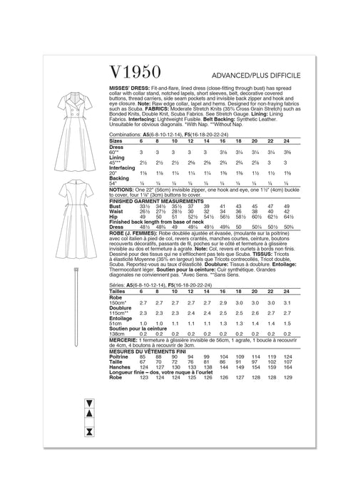 Patron Badgley Mischka - Ceinture, Robe, Soutien Patron Vogue 