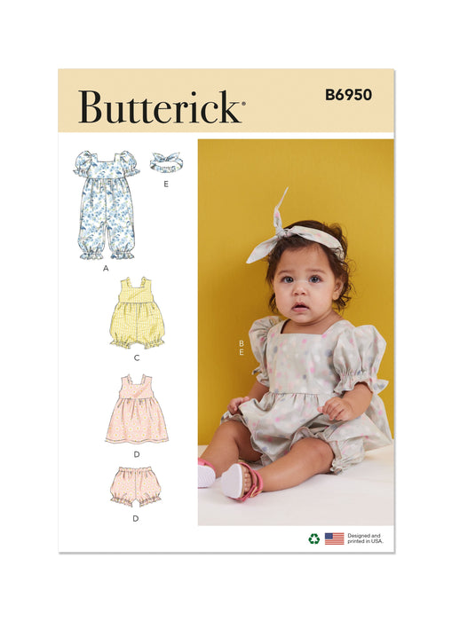 Patron Butterick - Barboteuse, Culotte, Robe, Bandeau Patron Butterick 