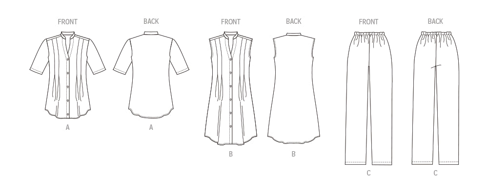 Patron Butterick - Haut, Pantalon, Robe Patron Butterick 
