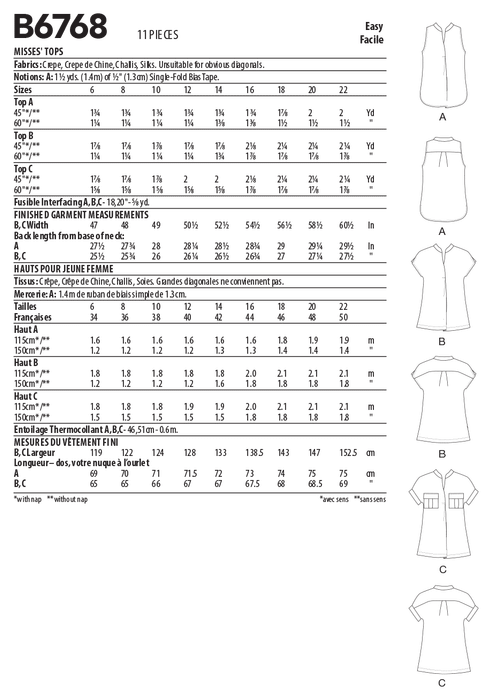 Patron Butterick - Haut Patron Butterick 