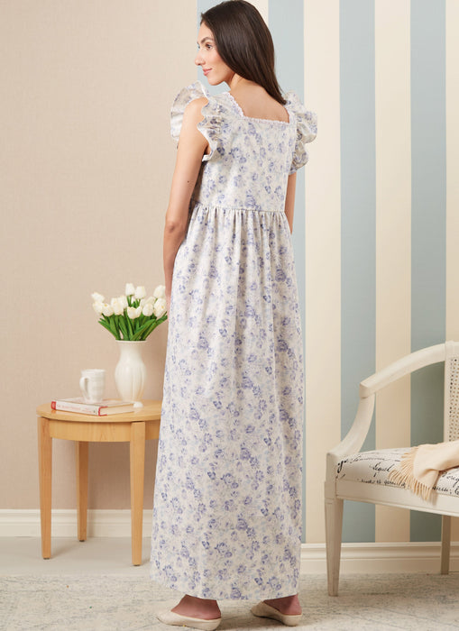 Patron Laura Ashley - Ceinture, Chemise, Chemise de nuit, Corsage, Haut, Robe, Robe de chambre Patron McCall's 