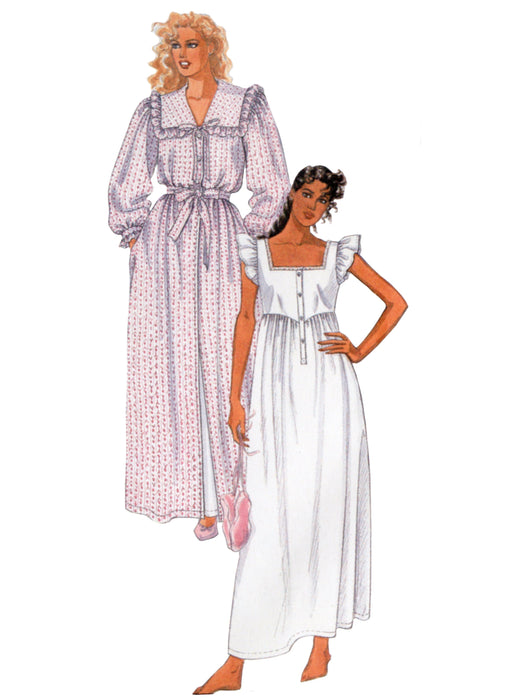 Patron Laura Ashley - Ceinture, Chemise, Chemise de nuit, Corsage, Haut, Robe, Robe de chambre Patron McCall's 