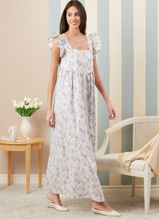 Patron Laura Ashley - Ceinture, Chemise, Chemise de nuit, Corsage, Haut, Robe, Robe de chambre Patron McCall's 