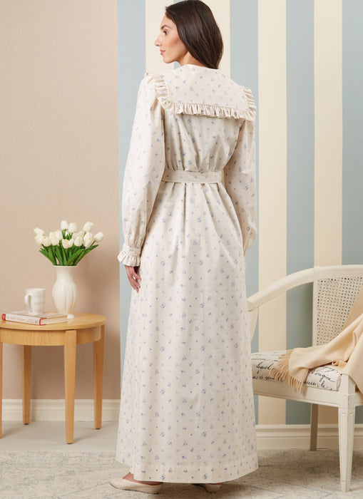 Patron Laura Ashley - Ceinture, Chemise, Chemise de nuit, Corsage, Haut, Robe, Robe de chambre Patron McCall's 