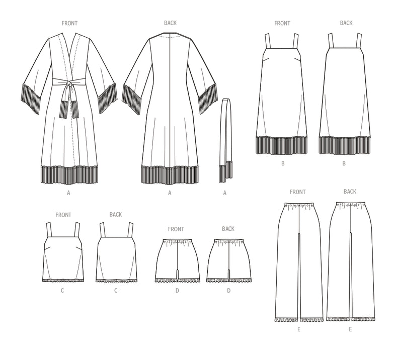 Patron McCall's - Ceinture, Haut, Pantalon, Robe, Robe de chambre, Short Patron McCall's 