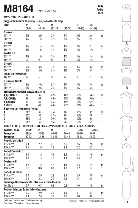 Patron McCall's - Ceinture, Robe Patron McCall's 