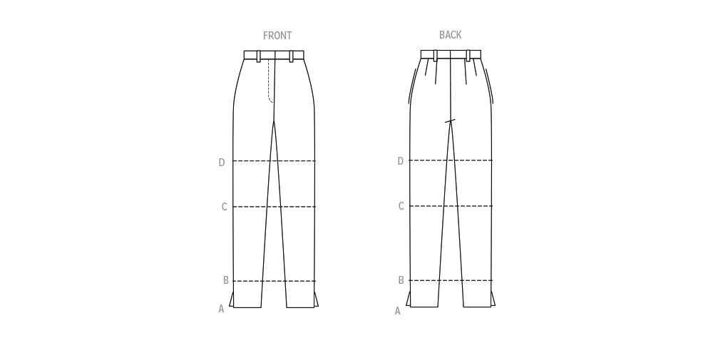 Patron Palmer/Pletsch - Ceinture, Pantalon Patron Butterick 