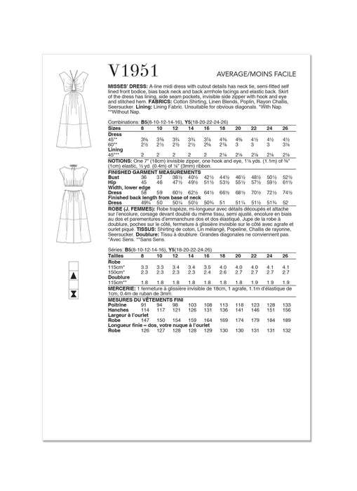 Patron Rachel Comey - Corsage, Jupe, Robe Patron Vogue 