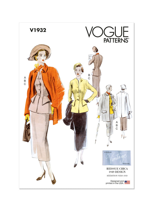 Patron Vogue - Jupe, Manteau, Veste Patron Vogue 