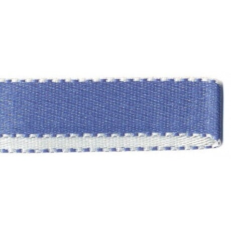 Ruban satin bicolore - Taille 10mm Rubanerie 3b com Bleu Gris - 6 