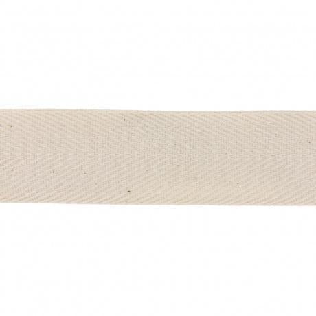 Sergé de coton 25mm écru Rubanerie Maison du Haut Mercier 