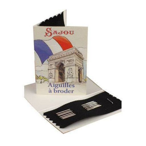Six aiguilles à broder numéros 22 24 et 26 - Carnet Arc de Triomphe - Sajou Broderie Sajou 
