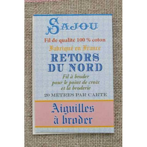 Six aiguilles à broder numéros 22 24 et 26 - Carnet Retors du Nord - Sajou Broderie Sajou 