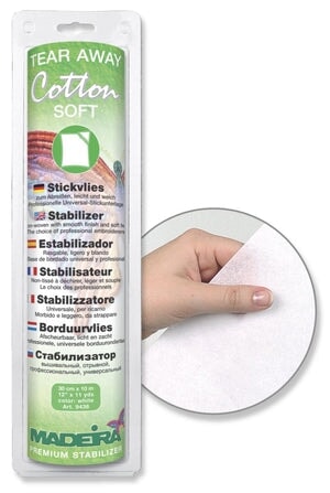 Stabilisateurs à déchirer - Cotton Soft blanc - Largeur 30cm x 10m Madeira 