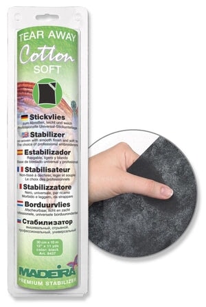 Stabilisateurs à déchirer - Cotton Soft noir - Largeur 30cm x 10m Madeira 