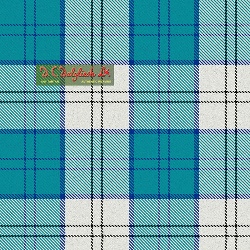 Tartan Écossais - Tissu traditionnel - Fait main en Écosse - Lennox Dress Dance Turquoise Tissus DC Dalgliesh 