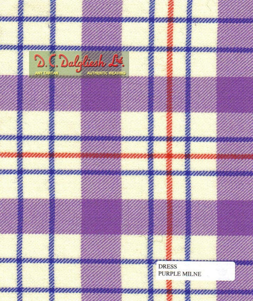 Tartan Écossais - Tissu traditionnel - Fait main en Écosse - Milne Dress Dance Purple Tissus DC Dalgliesh 