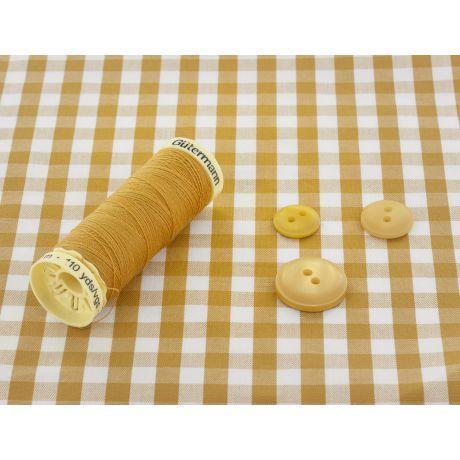 Tissu vichy popeline coton 10/10mm safran Tissus Maison du Haut Mercier 